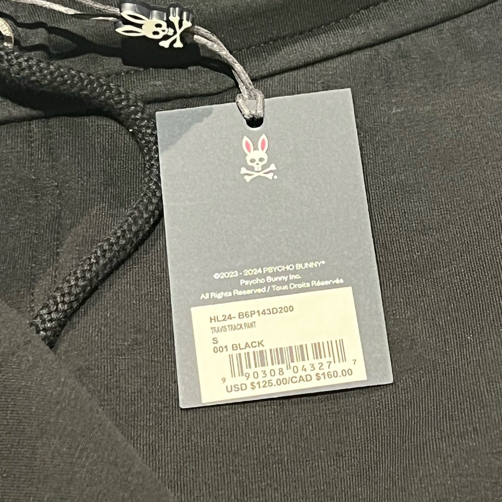 Psycho Bunny Black Joggers with Subtle Red Accent - Picture 2 of 5